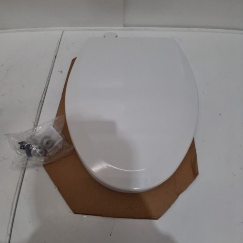 BEMIS LIFT-OFF ELONGATED ENAMELED WOOD TOILET SEAT - COTTON WHITE (MODEL: 1500EC 000) image 2