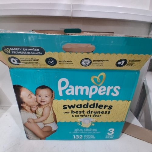 132PK PAMPERS SWADDLERS DIAPERS - SIZE 3 image 3
