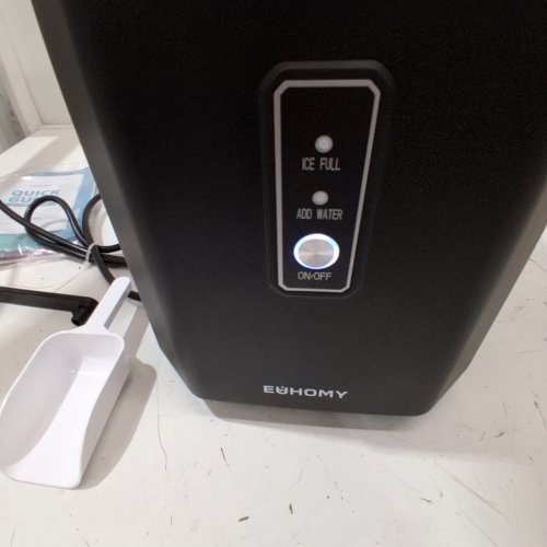 EUHOMY COUNTERTOP ICE MAKER MACHINE WITH HANDLE BASKET AND SCOOP -1.2L - MAKES 26LB/DAY - BLACK (MODEL: IM011-BBL-CAEH) image 2