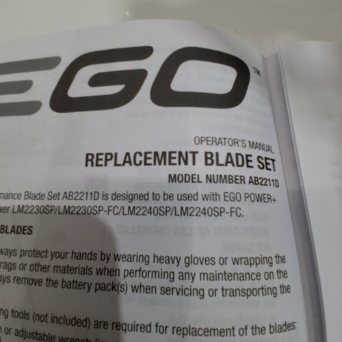 EGO REPLACEMENT MOWER BLADE - 22" (MODEL: AB2211D) image 2