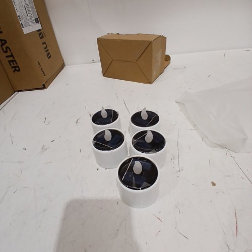 5PK YAKPO WATERPROOF WARM WHITE SOLAR POWERED OUTDOOR LED TEA LIGHTS - WHITE image 4