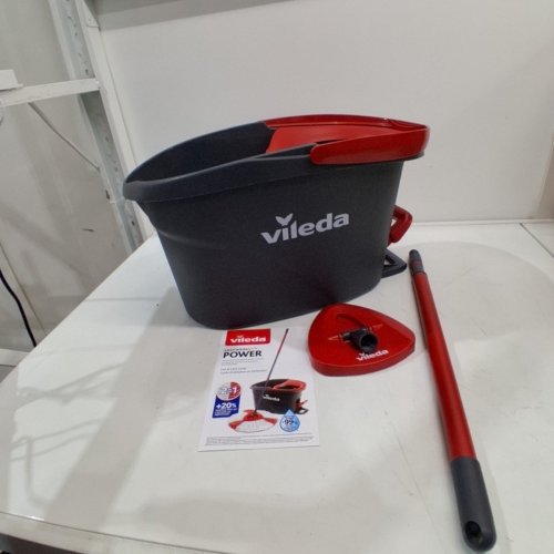 VILEDA EASYWRING POWER SPIN BUCKET WITH EXTENDABLE POLE - 22" TO 48" - GREY/RED - (MODEL: 172880) image 2