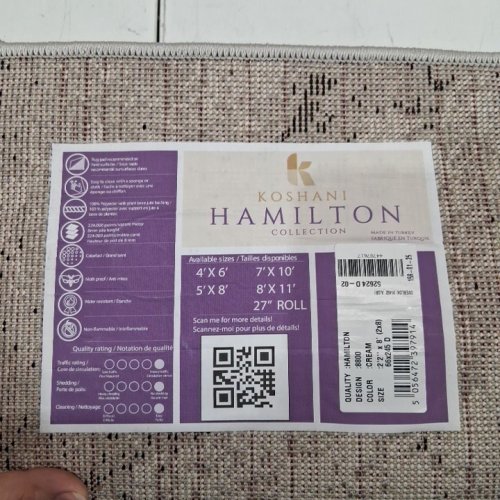 KOSHANI HAMILTON COLLECTION RUNNER RUG - 2FT 2" X 8FT - GREY/CREAM (STYLE: 8800) image 2