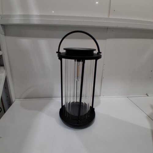 SUN SOAKED CREATIONS LED TABLETOP SOLAR LANTERN - 20-40 LM/ 16" - BLACK (MODEL: 1992746) image 2
