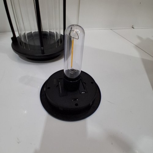 SUN SOAKED CREATIONS LED TABLETOP SOLAR LANTERN - 20-40 LM/ 16" - BLACK (MODEL: 1992746) image 3