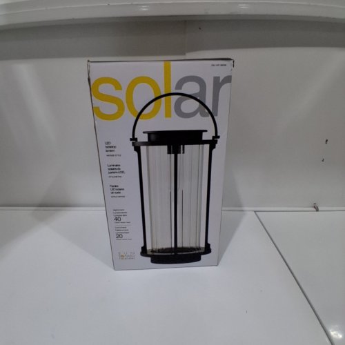SUN SOAKED CREATIONS LED TABLETOP SOLAR LANTERN - 20-40 LM/ 16" - BLACK (MODEL: 1992746) image 4