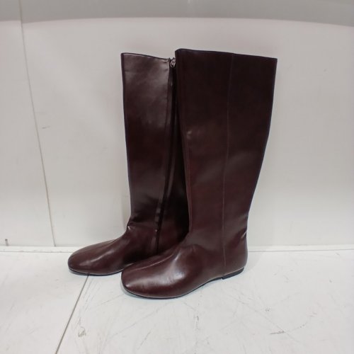 WOMENS TIME AND TRU FAUX LEATHER KNEE HIGH BOOTS - 8 - BURGUNDY image 3