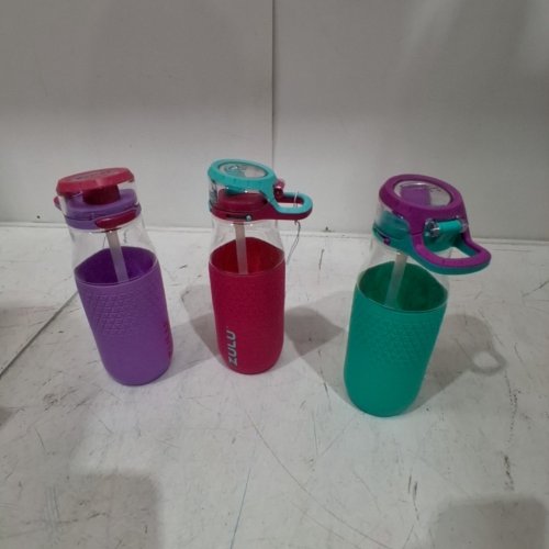 3PK KID'S ZULU LEAK-PROOF, TRITAN WATER BOTTLES - 18OZ. - TROPIC image 2