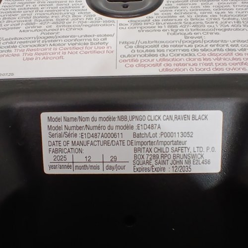 BRITAX UPNGO BACKLESS BOOSTER CAR SEAT - 120 LBS - RAVEN BLACK (MODEL: E1D467A) image 2