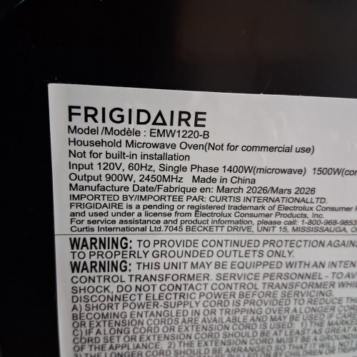 FRIGIDAIRE 3-IN-1 STAINLESS STEEL MICROWAVE/AIR FRYER/CONVECTION - 1.1CU.FT - 1000W - 23.3" X 19.1" X 12.4" - STAINLESS STEEL/BLACK (MODEL: EMW1220-B) image 7