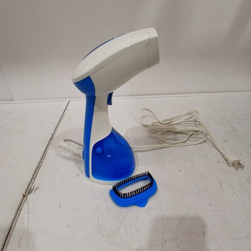 HAMILTON BEACH HANDHELD GARMENT STEAMER WITH BRUSH ATTACHMENT - BLUE/WHITE (MODEL: 11556C) image 4