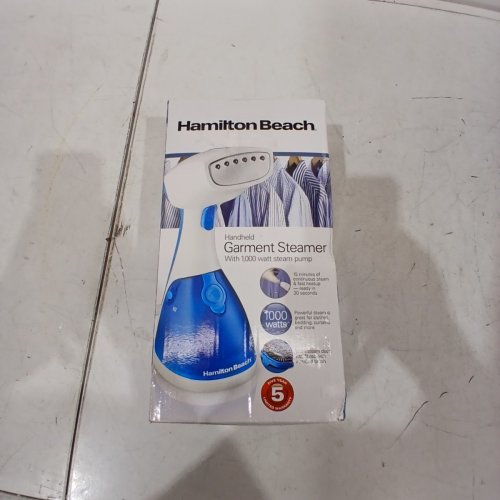 HAMILTON BEACH HANDHELD GARMENT STEAMER WITH BRUSH ATTACHMENT - BLUE/WHITE (MODEL: 11556C) image 5