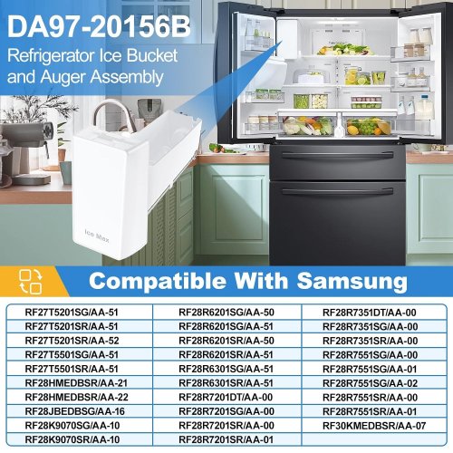REFRIGERATOR ICE BUCKET COMPATIBLE WITH SAMSUNG ICE MAKER TRAY & BUCKET - WHITE (MODEL: DA97-20156B) image 2