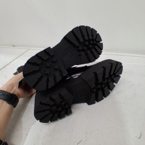 WOMEN'S MADDEN NYC FAUX LEATHER BUCKLE COMBAT BOOTS - 8 - BLACK image 4