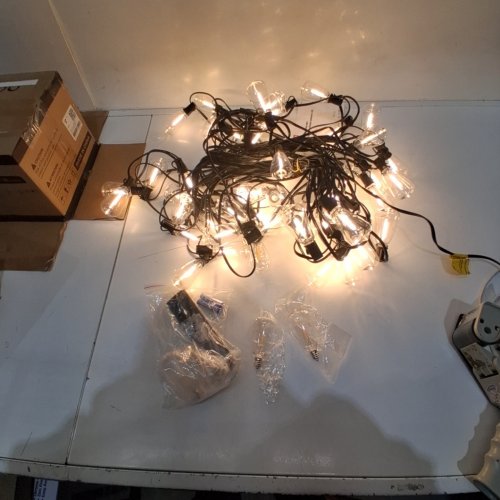 ADDLON OUTDOOR WATERPROOF STRING LIGHTS WITH REMOTE 120V - 100FT - BLACK image 2