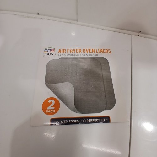 2PK LINDA'S ESSENTIALS AIR FRYER/TOASTER OVEN REUSEABLE LINERS - 12" X 12" - SILVER image 4