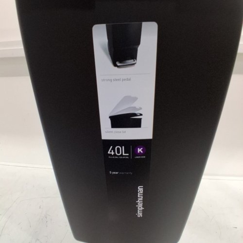 SIMPLEHUMAN INDOOR STEP TRASH CAN - 40L - BLACK (MODEL: CW1361) image 3