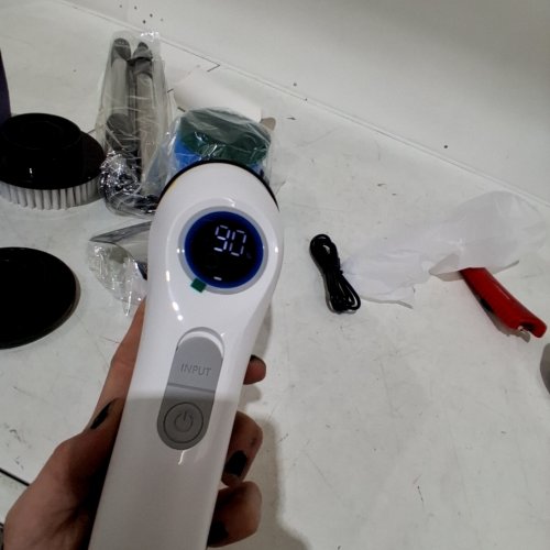 7-IN-1 CORDLESS ELECTRIC SPIN SCRUBBER FOR BATHROOM - 12"-54" - WHITE/BLACK image 2