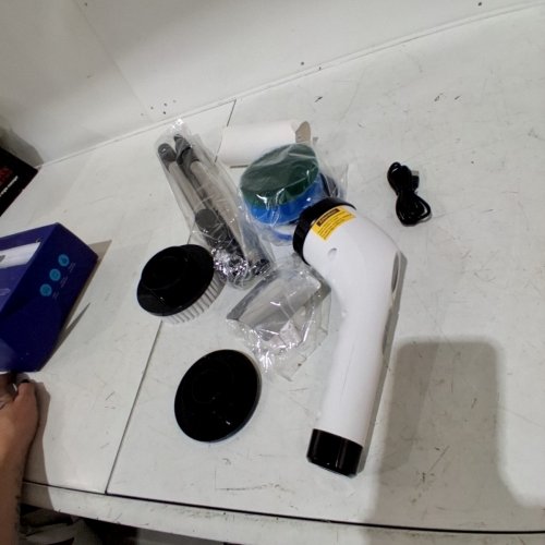 7-IN-1 CORDLESS ELECTRIC SPIN SCRUBBER FOR BATHROOM - 12"-54" - WHITE/BLACK image 3