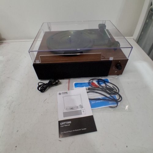 CORE INNOVATIONS WIRELESS BLUETOOTH VINYL RECORD PLAYER - WOOD FINISH (MODEL: CRTT300) image 4