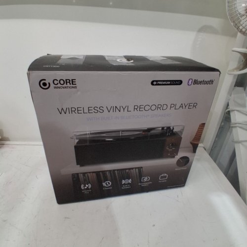CORE INNOVATIONS WIRELESS BLUETOOTH VINYL RECORD PLAYER - WOOD FINISH (MODEL: CRTT300) image 5