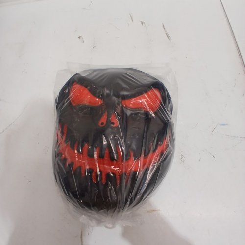 WAY TO CELEBRATE! ADULT LIGHT-UP SKULLY MASK - OSFM - BLACK AND RED image 3