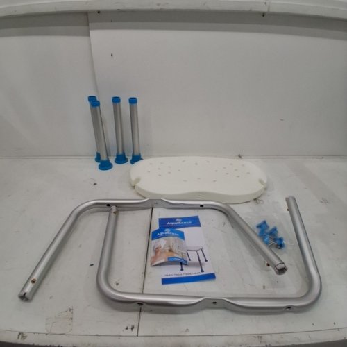 AQUASENSE ADJUSTABLE BATH AND SHOWER CHAIR WITH NON-SLIP COMFORT SEAT - 20" X 12" - WHITE (MODEL: 770-535) image 2