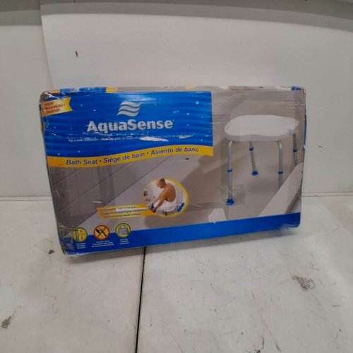 AQUASENSE ADJUSTABLE BATH AND SHOWER CHAIR WITH NON-SLIP COMFORT SEAT - 20" X 12" - WHITE (MODEL: 770-535) image 3