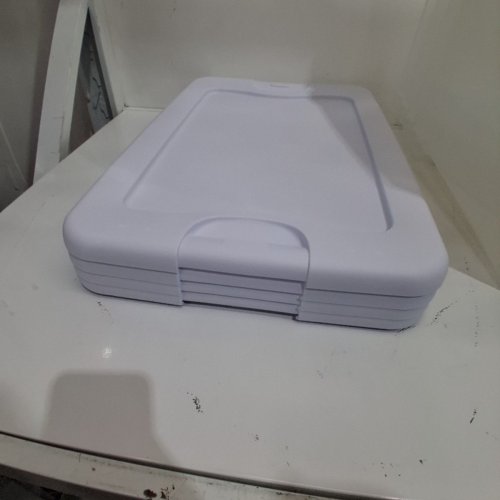 4PK STERILITE STORAGE TOTES WITH LATCH ON LIDS - 64 QT - CLEAR/BLUE image 4