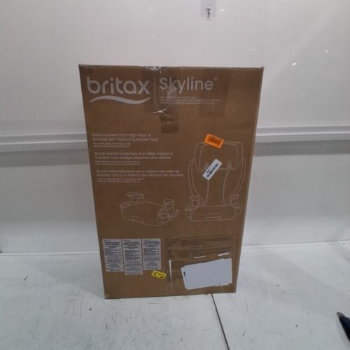 BRITAX SKYLINE 2-STAGE BELT-POSITIONING BOOSTER CAR SEAT WITH 2-LAYER IMPACT PROTECTION - 40-120LB CAPACITY - DUSK/BLACK (MODEL: E1C249H) image 8