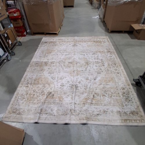WONGRG WASHABLE MODERN VINTAGE AREA RUG - 8FT X 10FT - BEIGE image 2