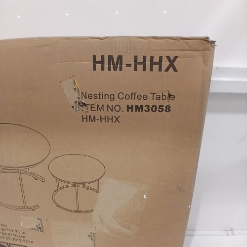 2PC NESTING ROUND WOODEN COFFEE TABLES - 24" X 18" / 16" X 16" - BROWN (MODEL: HM-HHX) image 6