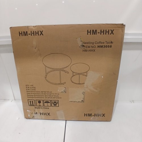 2PC NESTING ROUND WOODEN COFFEE TABLES - 24" X 18" / 16" X 16" - BROWN (MODEL: HM-HHX) image 7