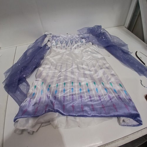 TODDLER DISNEY FROZEN SNOW QUEEN ELSA COSTUME DRESS - SMALL (4-6) - LAVENDER AND WHITE image 2