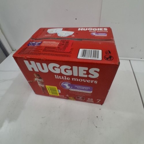 68PK HUGGIES LITTLE MOVERS BABY DIAPERS - SIZE 7 image 2