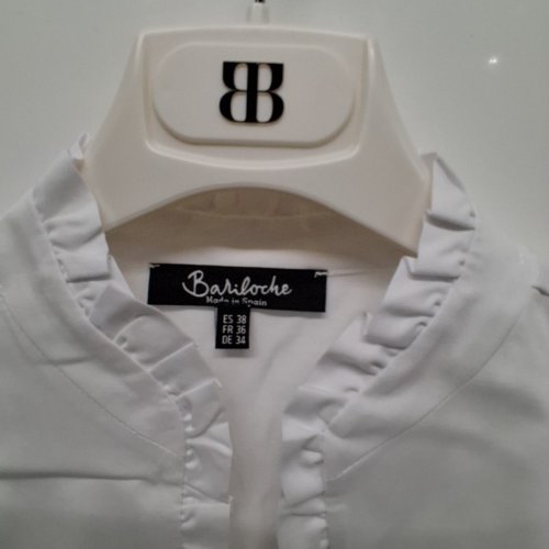 BARILOCHE RUFFLED SLEEVELESS BLOUSE - SMALL / MEDIUM - 38 - WHITE (STYLE: EDITA) image 3