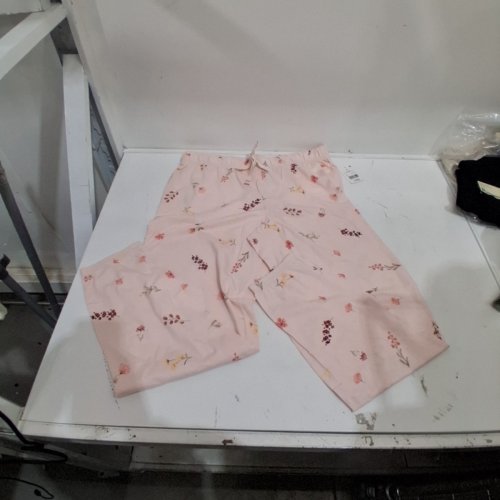 WOMENS FLORAL JOGGER PANTS - LARGE - PINK/FLORAL image 2