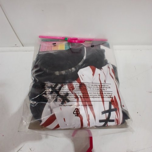 2PC GIRLS WAY TO CELEBRATE BLOODY BRIDE COSTUME - EXTRA LARGE (14-16) - WHITE/BLACK/RED image 3