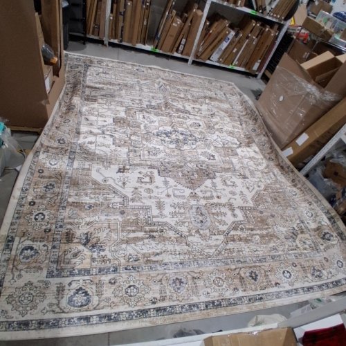 ORNAMENTAL AREA RUG - 15FT X 12FT - IVORY BEIGE GRAY image 2