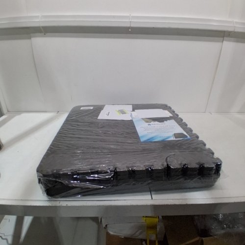 12PK REALIKE INTERLOCKING EVA FOAM EXERCISE MAT TILES - 1/2" THICK - 24" X 24" - BLACK image 2