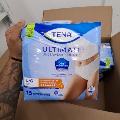 4 (13PK) UNISEX TENA ULTIMATE 3X EXTRA DRY & ODOR PROTECTION UNDERWEAR (52 TOTAL) - LARGE (45" - 58") image 3