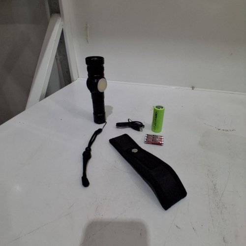WOHINGO BATTERY POWERED MULTI-FUNCTIONAL FLASHLIGHT WITH DUAL LIGHTING SYSTEM, MAGNETIC BOTTOM AND POWERBANK FUNCTION - BLACK (MODEL: S2305) image 4