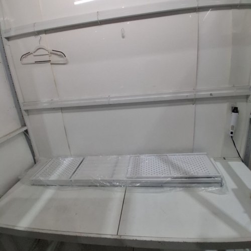 MOLYHOM 5-TIER METAL FOLDING STORAGE SHELVES WITH WHEELS - WHITE - (MODEL: 001) image 2