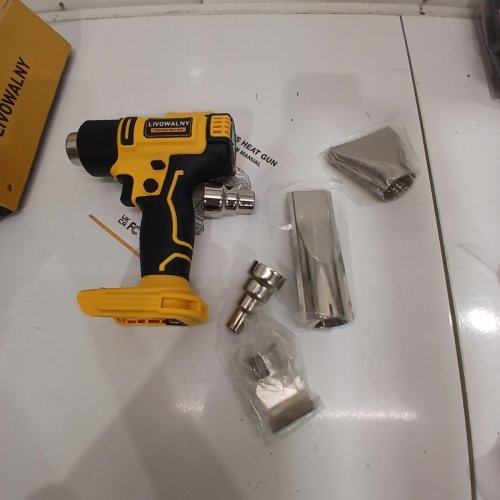 LIVOWALNY CORDLESS HEAT GUN COMPATIBLE WITH DEWALT 20V BATTERY (TOOL ONLY) - BLACK/YELLOW image 2