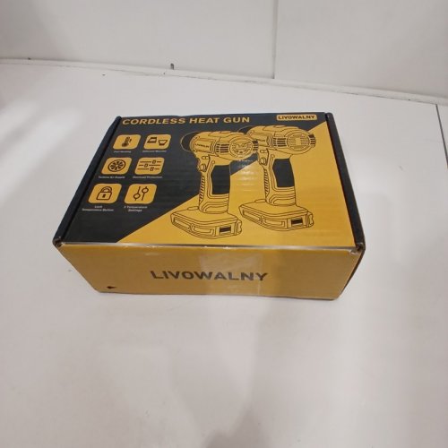 LIVOWALNY CORDLESS HEAT GUN COMPATIBLE WITH DEWALT 20V BATTERY (TOOL ONLY) - BLACK/YELLOW image 3