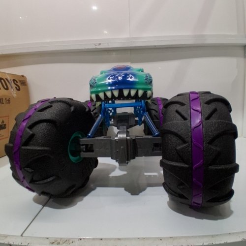 HOT WHEELS RC MONSTER TRUCKS MEGA-WREX IN 1:15 SCALE EXTRA LARGE REMOTE-CONTROL TOY TRUCK - BLUE/GREEN (MODEL: HPK28-9796) image 5