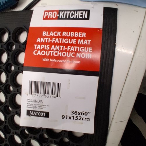 PRO-KITCHEN NON SLIP RUBBER FLOOR MAT BLACK, ANTI FATIGUE- 36" X 60" - BLACK image 3