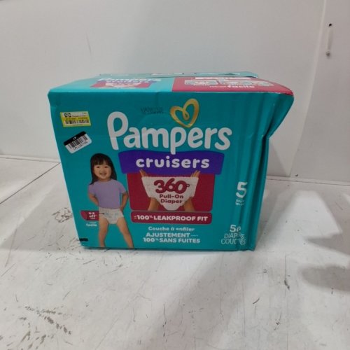 56PK PAMPERS CRUISERS 360° FIT DISPOSABLE TAPE-FREE DIAPERS - SIZE 5 (27+LBS) image 2