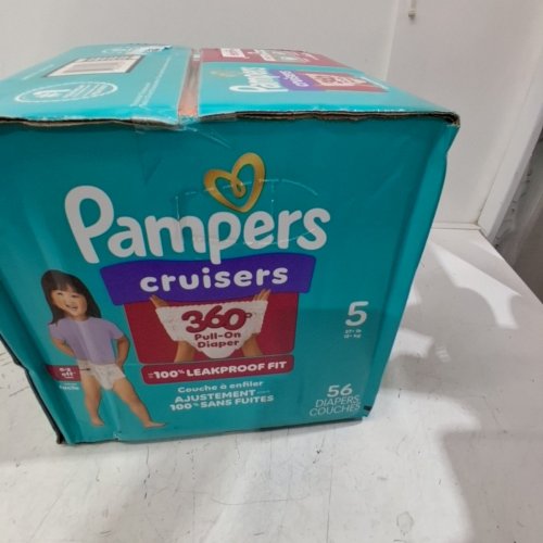 56PK PAMPERS CRUISERS 360° FIT DISPOSABLE TAPE-FREE DIAPERS - SIZE 5 (27+LBS) image 3