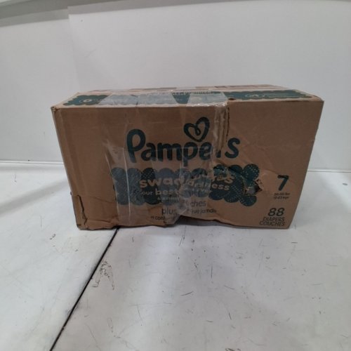 88PK PAMPERS SWADDLERS DISPOSABLE BABY DIAPERS - SIZE 7 - WHITE image 2